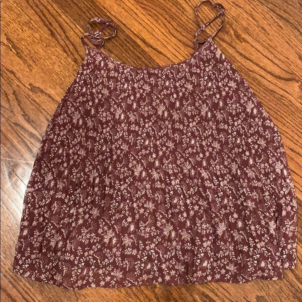 Maroon floral tank top